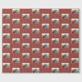 Elegante Kerst Familie Custom Photo Cadeaupapier (Vlak)