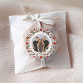 Elegante kerst familie foto ronde sticker