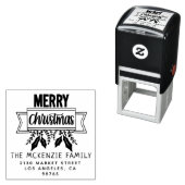 Elegante kerst familienaam retour adres  zelfinktende stempel (In situ)