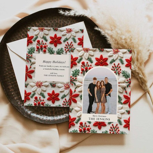 Elegante kerst foto boog feestdagenkaart