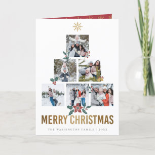 Elegante Kerst Foto Boom Feestdagen Kaart