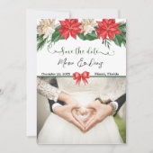 Elegante Kerst Foto Bruiloft Bewaar de datum Uitn. Kaart (Voorkant)