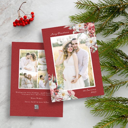 Elegante Kerst Foto Collage Kerstkaart