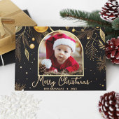 Elegante kerst foto feestelijk goud feestdagenkaart