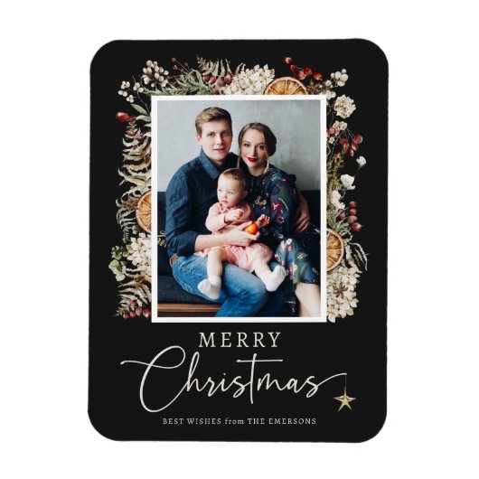 Elegante Kerst Foto Magneet (Verticaal)