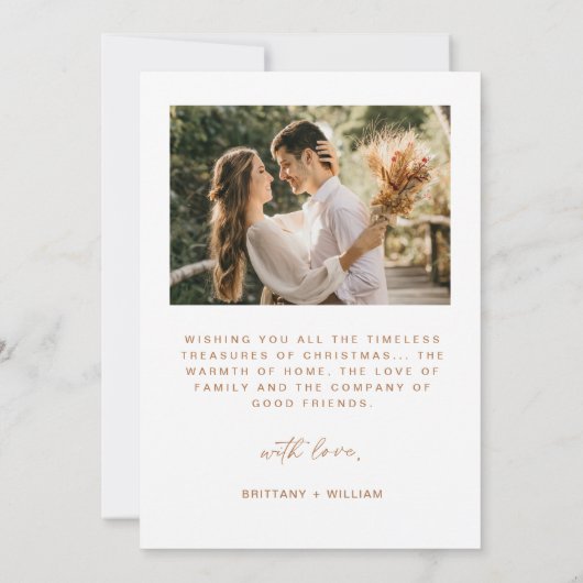 Elegante Kerst Fotokaart voor Getrouwde Paretjes Kaart (Achterkant)