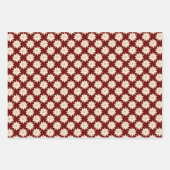 Elegante kerst geel rood poinsettia vakantie inpakpapier vel (Voorkant 3)