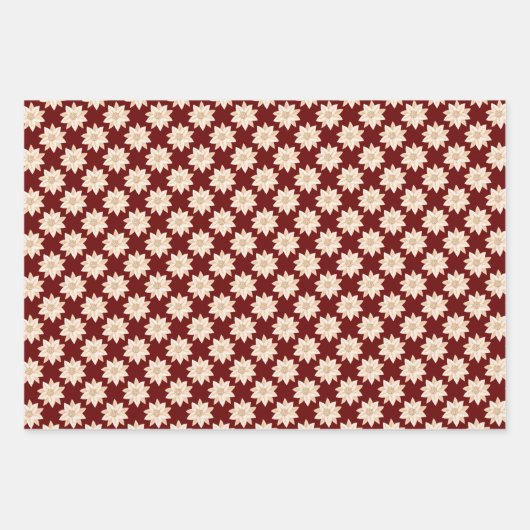 Elegante kerst geel rood poinsettia vakantie inpakpapier vel (Voorkant 3)