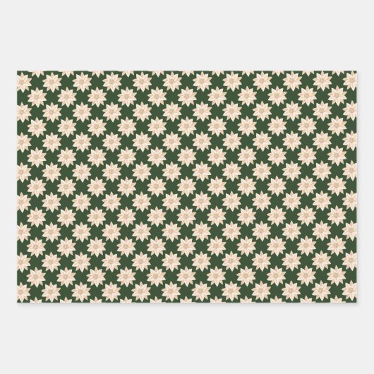 Elegante kerst geel rood poinsettia vakantie inpakpapier vel (Voorkant 2)