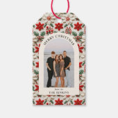 Elegante kerst gepersonaliseerde foto cadeaulabel (Voorkant)