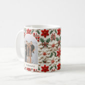 Elegante kerst gepersonaliseerde foto koffiemok (Voorkant links)