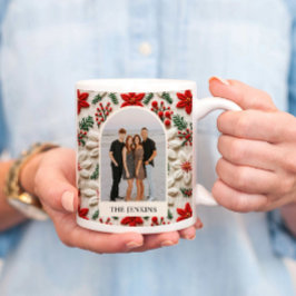 Elegante kerst gepersonaliseerde foto koffiemok