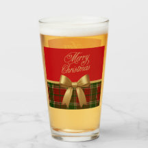 Elegante kerst geruite glazen beker