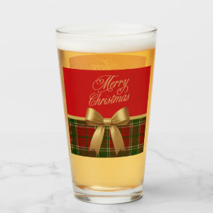 Elegante kerst geruite glazen beker