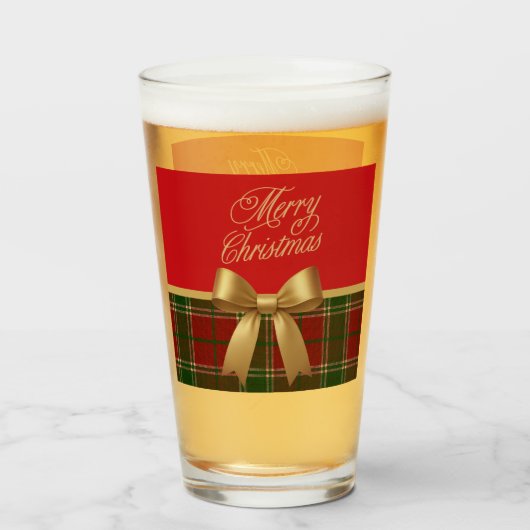 Elegante kerst geruite glazen beker (Voorkant gevuld)