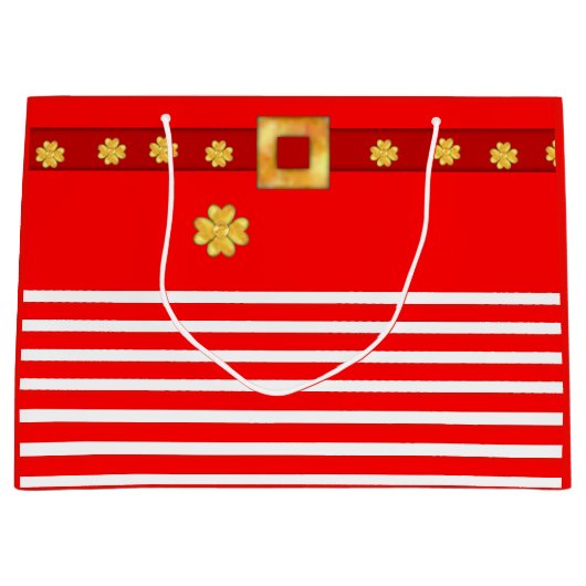 Elegante kerst gestreepte cadeautas (Voorkant)