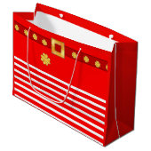 Elegante kerst gestreepte cadeautas (Voorkant Gekanteld)