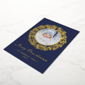 Elegante Kerst Goud Folie Kaart (Gedraaid)
