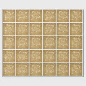 Elegante Kerst goud glitters Cadeaupapier (Vlak)