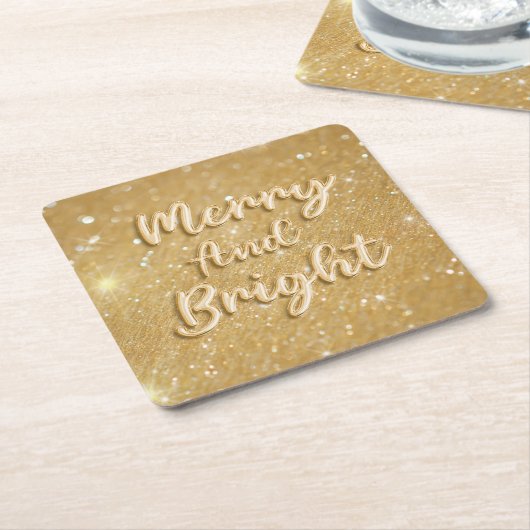 Elegante Kerst goud glitters Kartonnen Onderzetters (Schuin)