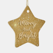 Elegante Kerst goud glitters Keramisch Ornament (Rechts)