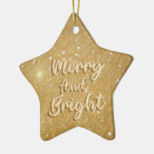 Elegante Kerst goud glitters Keramisch Ornament (Links)