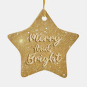 Elegante Kerst goud glitters Keramisch Ornament (Achterkant)
