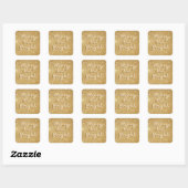Elegante Kerst goud glitters Vierkante Sticker (Vel)
