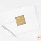 Elegante Kerst goud glitters Vierkante Sticker (Envelop)