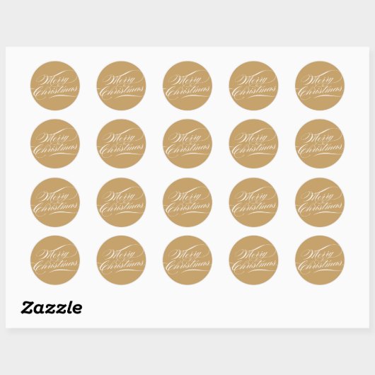 Elegante kerst | Goud Ronde Sticker (Vel)