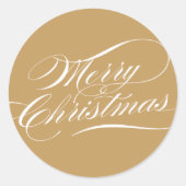 Elegante kerst | Goud Ronde Sticker (Voorkant)