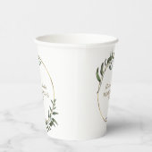 Elegante kerst gouden folie Eucalyptus groen Papieren Bekers (Rechts)