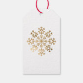 Elegante kerst gouden sneeuwvlok naam cadeaulabel (Achterkant)