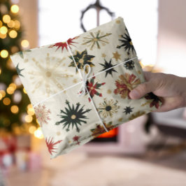 Elegante Kerst Gouden Sneeuwvlokken Tissuepapier