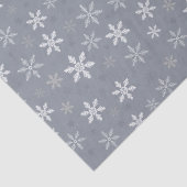 Elegante Kerst Grijs en Witte Sneeuwvlokken Tissuepapier (Detail)