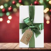 Elegante kerst groen bessen Waterverf Cadeaulabel