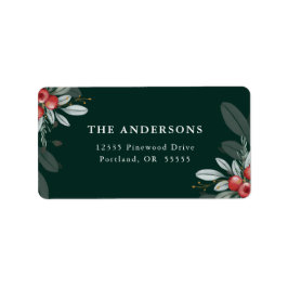 Elegante kerst groen donkergroen retour etiket