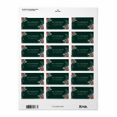 Elegante kerst groen donkergroen retour etiket (Full Sheet)