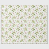 Elegante kerst groen Mistletoe Cadeaupapier (Vlak)