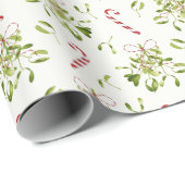 Elegante kerst groen Mistletoe Cadeaupapier (Rol Hoek)