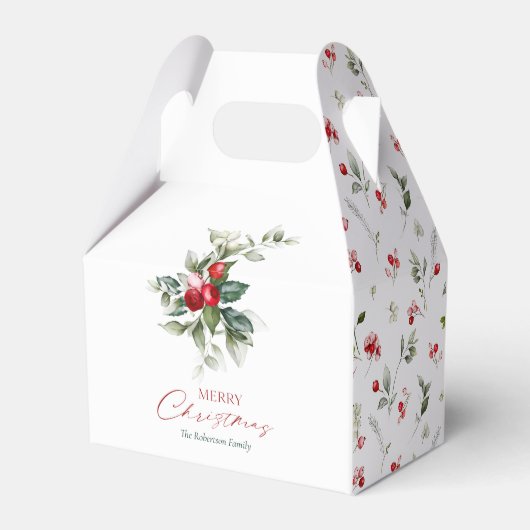 Elegante kerst Holly Bedankdoosjes (Achterkant)