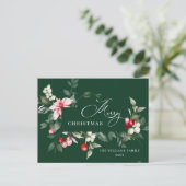 Elegante kerst Holly Berry vakantie groet Briefkaart (Staand voorkant)