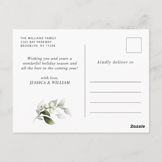 Elegante kerst Holly Berry vakantie groet Briefkaart (Achterkant)