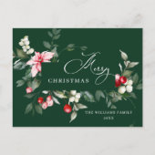 Elegante kerst Holly Berry vakantie groet Briefkaart (Voorkant)