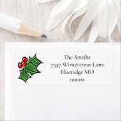 Elegante kerst holly bessen bladeren etiket (Insitu)