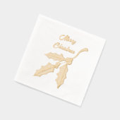 Elegante Kerst Holly Folie Servetten  (Links)