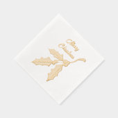 Elegante Kerst Holly Folie Servetten  (Rechts)