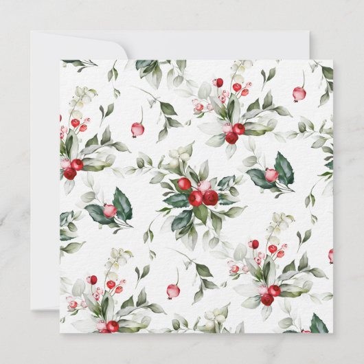 Elegante kerst Holly Kaart (Achterkant)