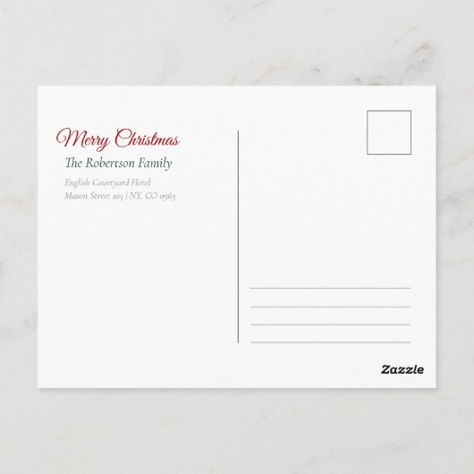 Elegante kerst Holly Kaart (Achterkant)