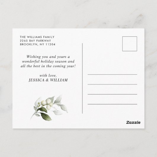 Elegante kerst Holly krans vakantie groet Briefkaart (Achterkant)